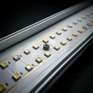 Macrofotografia da placa LED grow com chips de alta eficiência CobraLeds