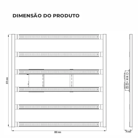 Quantum Bar 480W Samsung LM301H EVO Smart Meanwell - Chip Samsung EVO 10